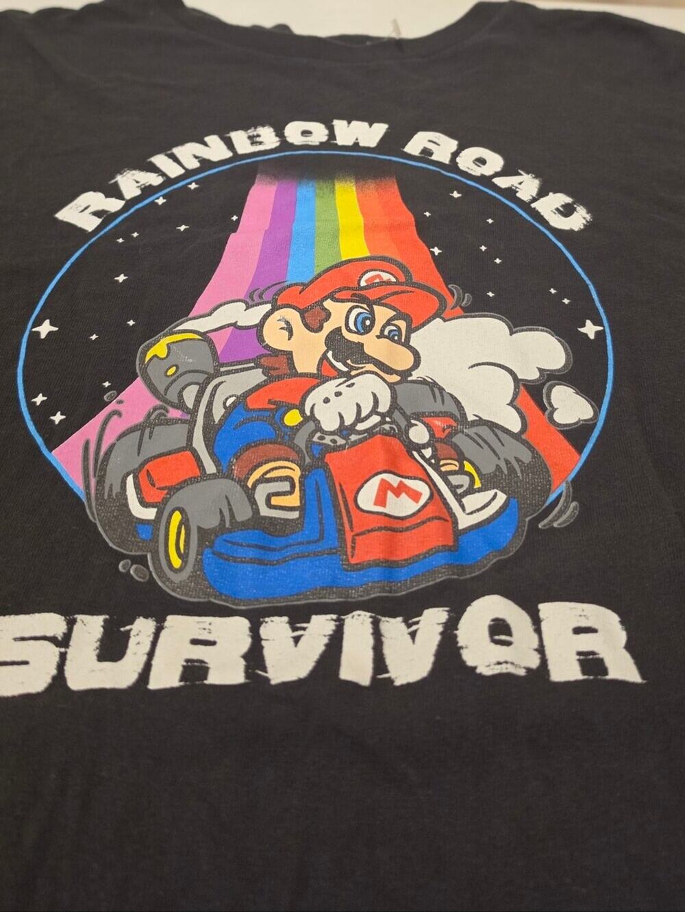 "Nintendo Mario Kart Rainbow Road Survivor Graphic Tee XXL"